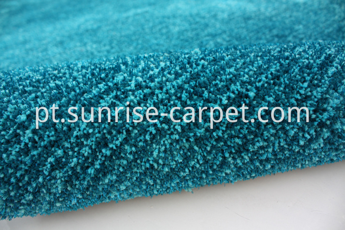 Microfiber with viscose short pile carpet blue color